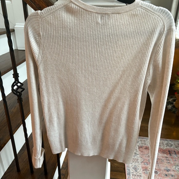 A New Day Button Down Women's Cream Sweater Size Large - Picture 8 of 9